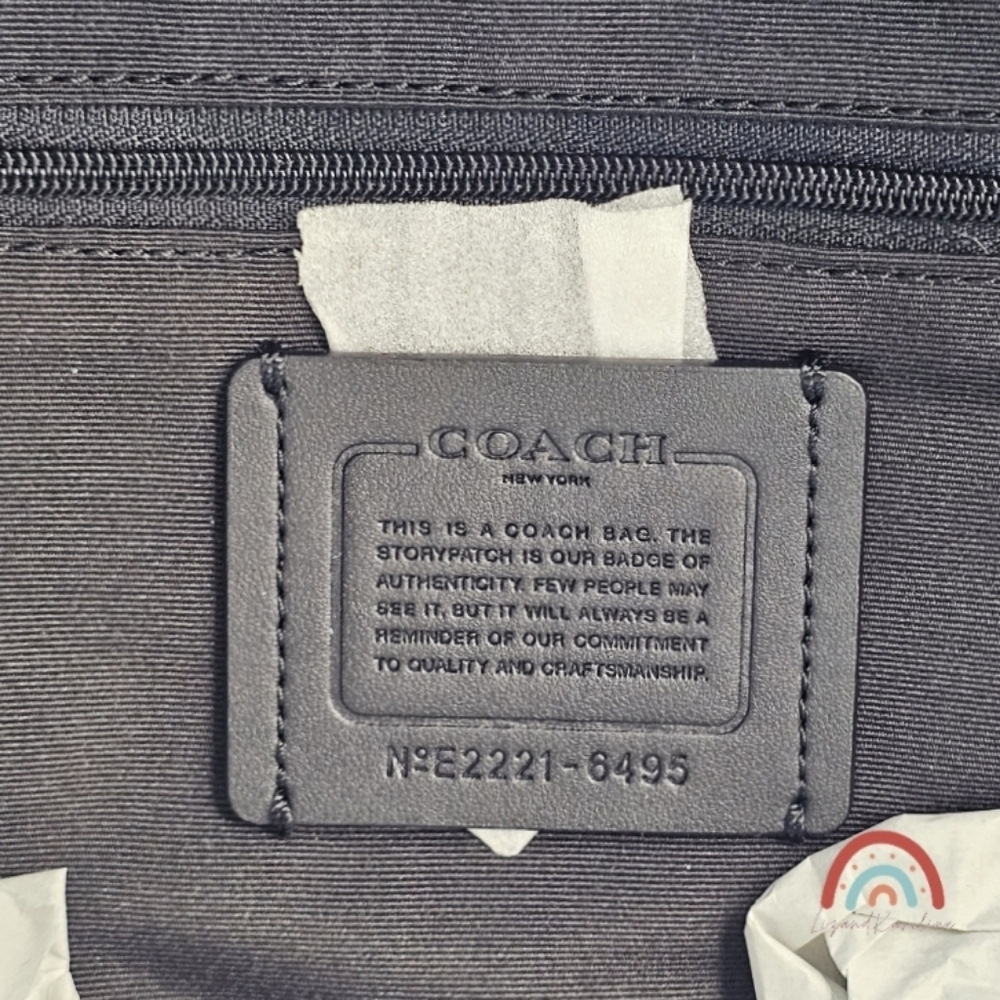 New! Coach Large Court Backpack in Signature Canvas Leather Gold Brown Black - Picture 14 of 16